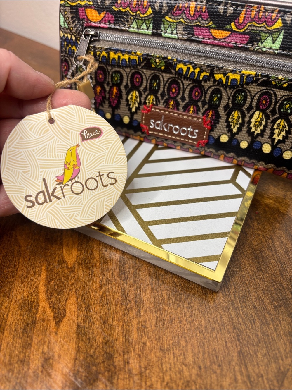 Sakroots Multicolor Boho Snap Wallet with Boho Pattern NEW - Picture 4 of 12